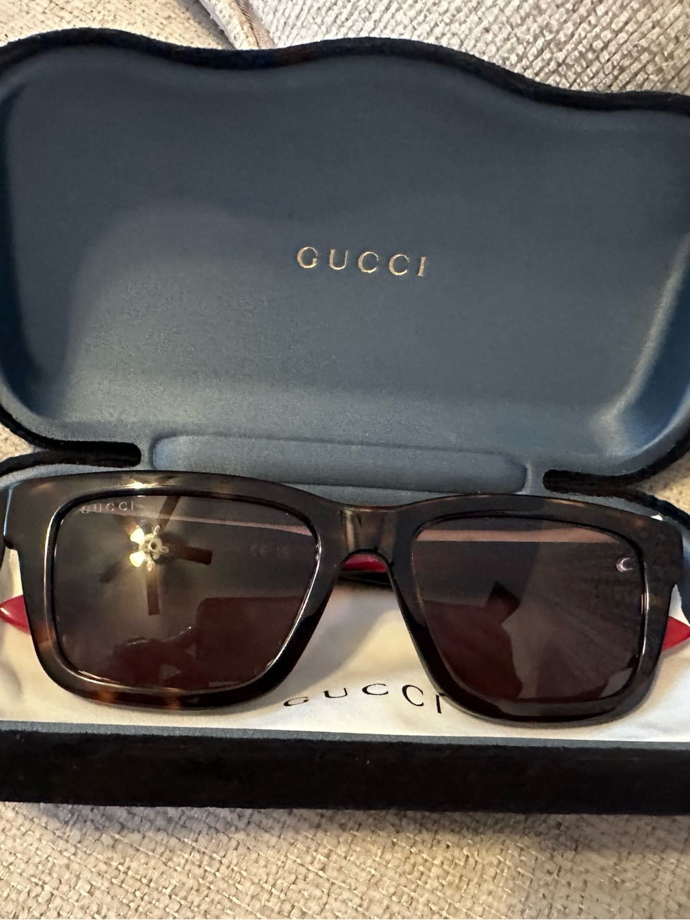 Gucci Brown and Black Square Frame Women’s Sunglasses